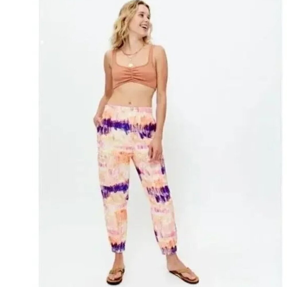 Urban Outfitters Tie Dye Corduroy Cargo Jogger Pants NWT XXS